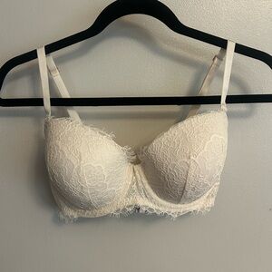 Elegant Lace Cream Bra